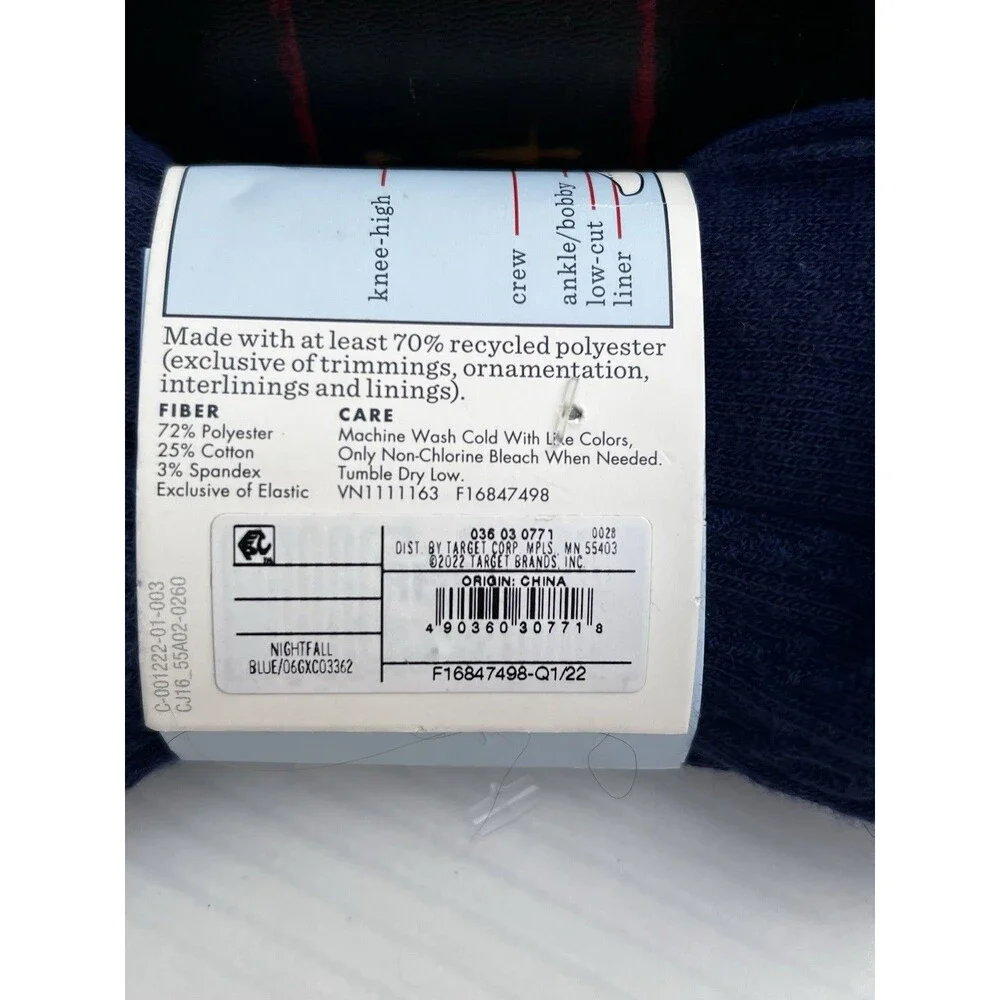 Cat & Jack Navy Knee High Socks 2 Pair NWT Kids School Uniform Size 3-10